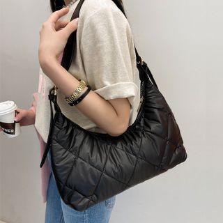 Buckle-strap Quilted Hobo Bag