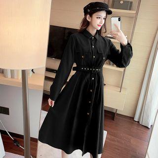Corduroy Belted Midi Shirtdress