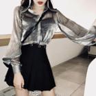 See-through Shirt Silver Gray - One Size
