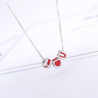 Lettering Cube 925 Sterling Silver Necklace