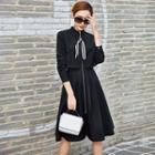 Long-sleeve Zip A-line Coat Dress