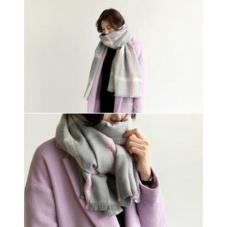 Checked Knit Scarf