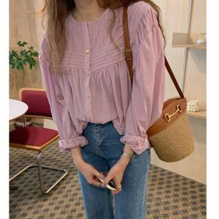 Plain Blouse Light Purple - One Size