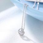 925 Sterling Silver Caged Rhinestone Pendant Necklace 1 Pc - As Shown In Figure - One Size