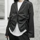 Crinkled Button Blazer