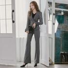 Set: Double-breasted Belted Blazer + Dress Pants