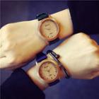 Wooden-dial Strap Watch