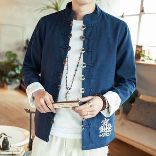 Letter Embroidered Cheongsam Top