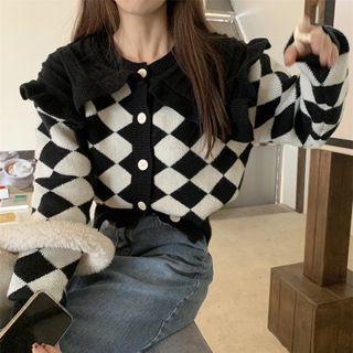 Pattern Collared Cardigan