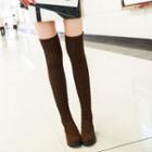 Knit Panel Over The Knee Boots