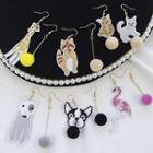 Embroidered Animal Non-matching Drop Earring