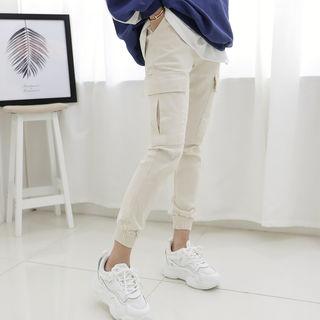 Slit-detail Flap-pocket Sweatshirt