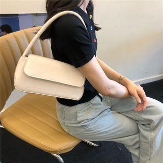 Crocodile Grain Flap Handbag