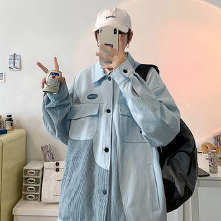 Long-sleeve Two-tone Applique Jacket