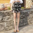 Inset Shorts Floral Pleated Mini Skirt