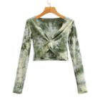 Twisted Tie-dyed Long-sleeve Cropped T-shirt