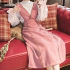 Set: Long-sleeve Blouse + Midi A-line Jumper Dress