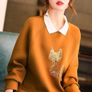 Cat Sequined Sweatshirt