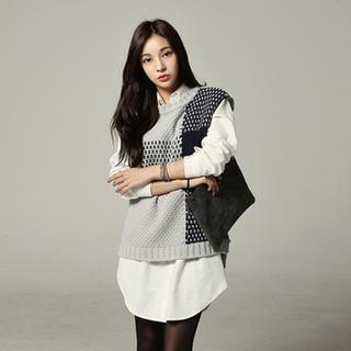 Sleeveless Color-block Knit Top