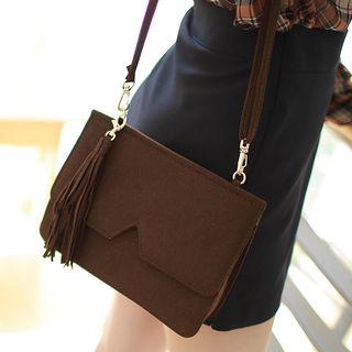 Flap Shoulder Bag With Key Tag