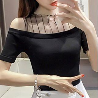 Mock Two Piece Off Shoulder Top