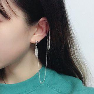 Alloy Cross Rose Chained Earring