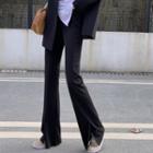 High-waist Slit Straight-leg Pants