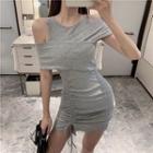 Sleeveless Crisscross Drawstring Dress