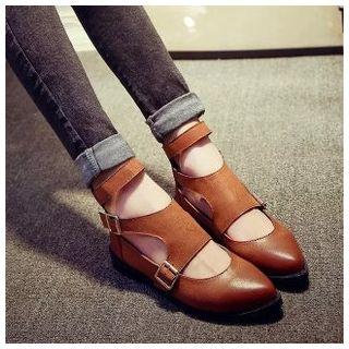Buckled Ankle Strap Flats