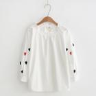 Heart Embroidered Blouse