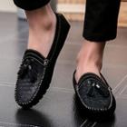 Woven Genuine-leather Flat Loafers
