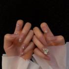 Embellished Faux Nail Tips Z022 - Nude - One Size