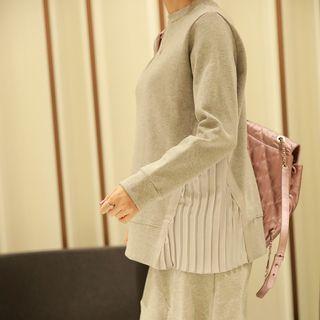 Crewneck Pleat-side Sweatshirt