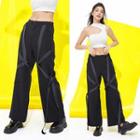 Eco-friendly Low-waist Belted Straight-cut Pants