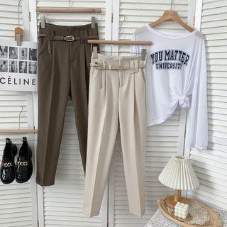 High-waist Dress Harem Pants With Belt