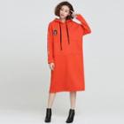 Hooded Long-sleeve A-line Midi Dress
