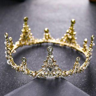 Wedding Rhinestone Tiara Gold - One Size