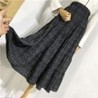 Maxi Plaid A-line Skirt Black - One Size