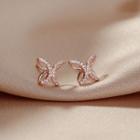 Rhinestone Butterfly Earring 1 Pair - Rose Gold - One Size