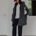 Set: Fleece Zip Hooded Jacket + Drawstring-waist Parka