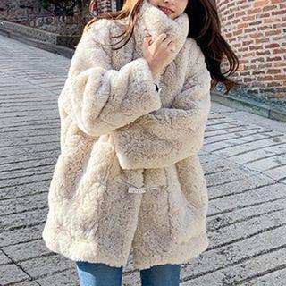 Plain Fluffy Toggle Jacket