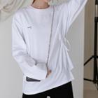 Drawstring Oversize Long-sleeve Top