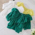 V-neck Asymmetrical Ruffle Top