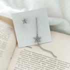 Non-matching Rhinestone Star Dangle Earring As Shown In Figure - One Size