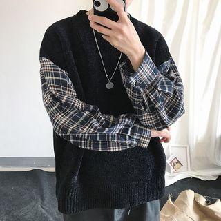 Couple Matching Mock Two-piece Oversize Sweater