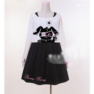 Set : Rabbit Top + Strap Dress