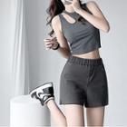 Elastic High-waist Cotton Shorts In 7 Colors