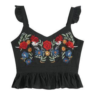 Flower Embroidered Camsiole Top