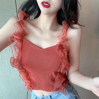 Ruffle Trim Lace Camisole