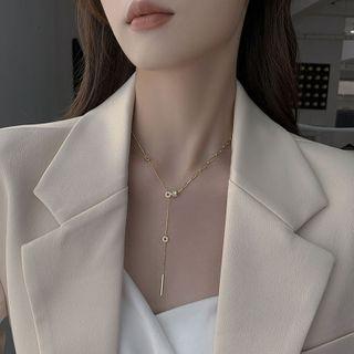 Bar Pendant Alloy Necklace Gold - One Size